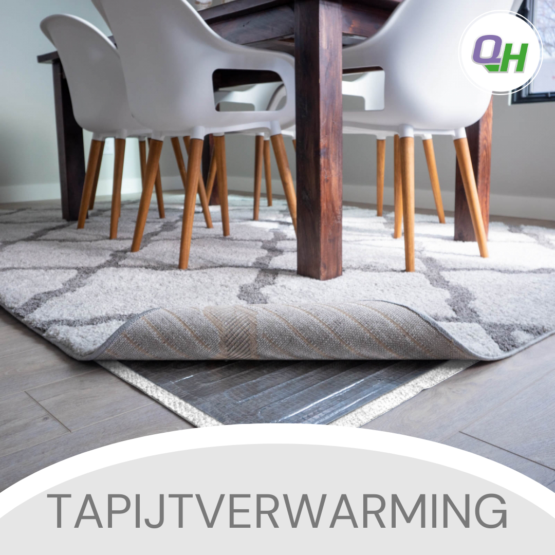 Rugbuddy tapijtverwarming 1,80 x 2,60 meter (600W) QuickheatFloor