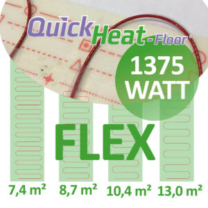 quickheat floor flex elektrische infrarood vloerverwarming 1375W