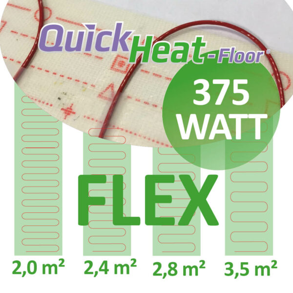 quickheat floor flex elektrische infrarood vloerverwarming 375W